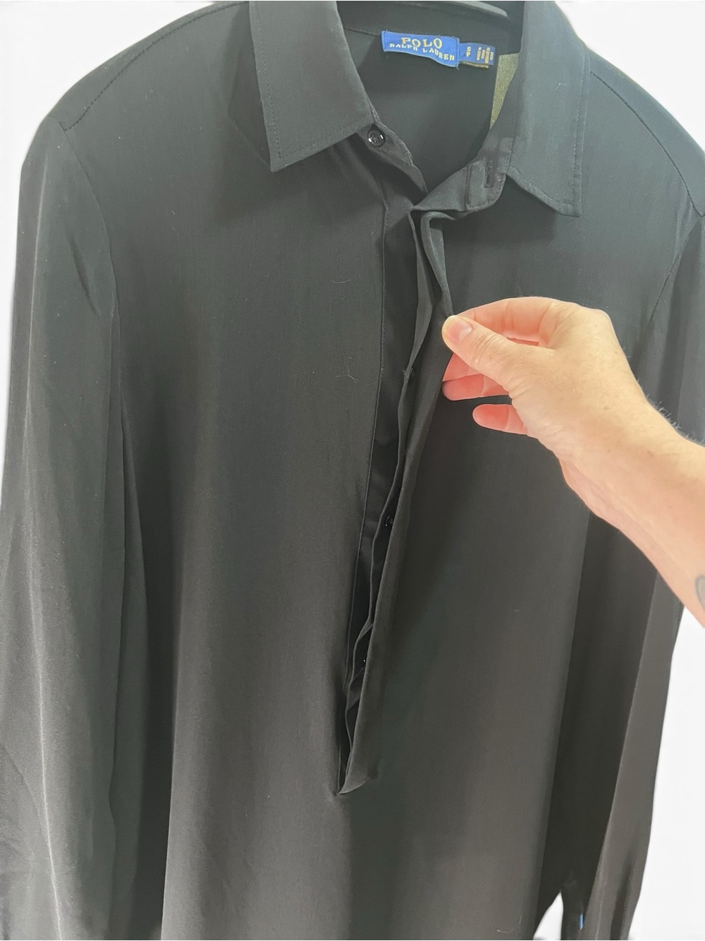 Polo Ralph Lauren 100% Silk Sheer Lined Button Front Blouse Size S - Picture 3 of 10